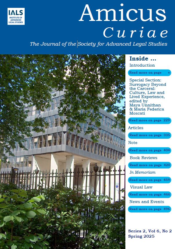 Amicus Curiae Vol 6 No 2 (2025): Series 2 cover